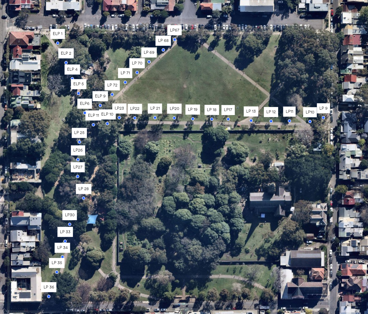 Camperdown Memorial Rest Park - site plan